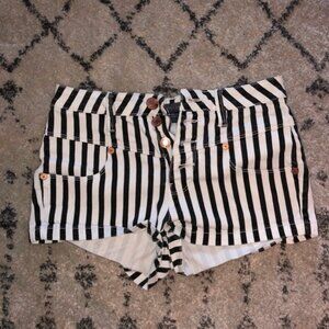 Kendall & Kylie Striped High Rise Shorts 0